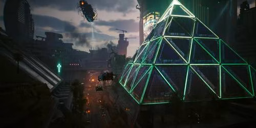 Centro de Dogtown em Cyberpunk 2077