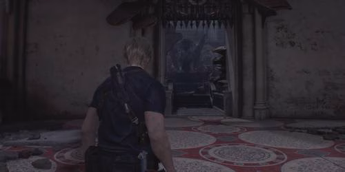 Leon encara a antec&acirc;mara em Resident Evil 4 Remake