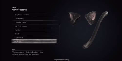 imagem mostrando o conjunto de gato no Resident Evil 4 Remake Separate Ways.
