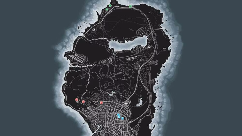 Mapa dos objetos de cinema em GTA Online
