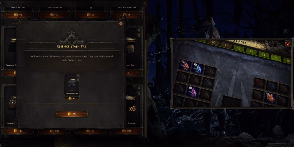 Path of Exile 2: melhores abas do ba&uacute; &mdash; aba de Ess&ecirc;ncias