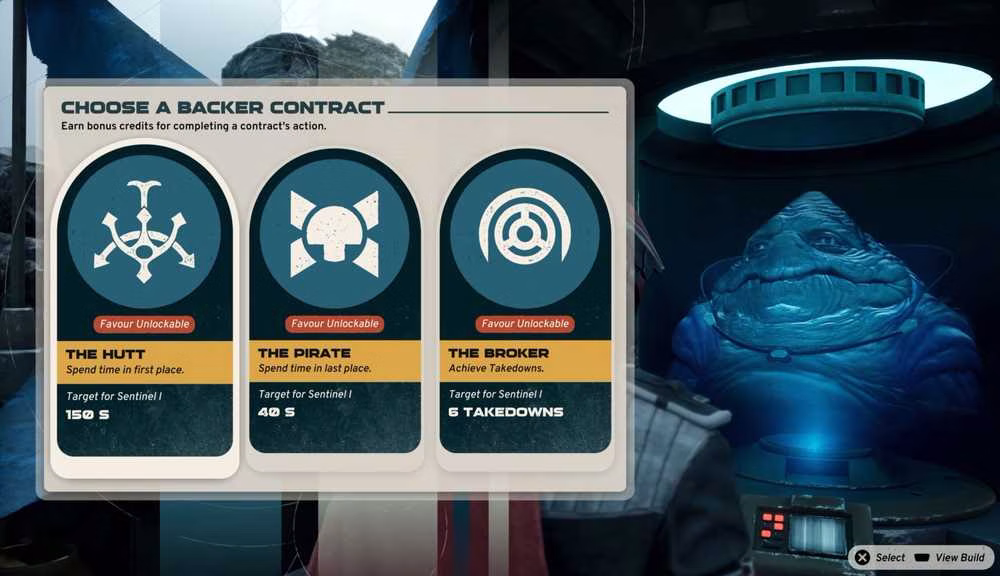 Contrato de patrocinador em Star Wars Galactic Racer