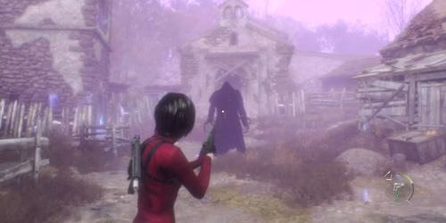 segundo encontro com o Manto Negro no conte&uacute;do Separate Ways de Resident Evil 4