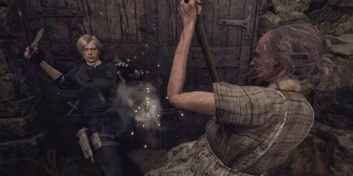 Leon bloqueia um ataque em Resident Evil 4 Remake