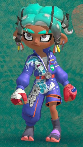 Roupa do amiibo de Shiver em Splatoon Raiders.