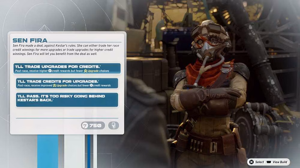 Decis&atilde;o em um encontro misterioso de Star Wars Galactic Racer