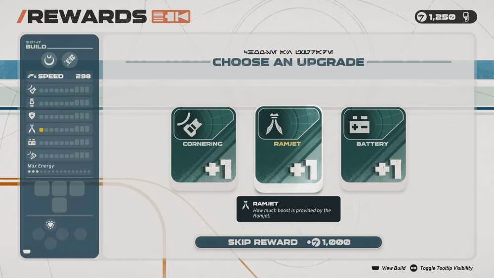 upgrading stats in star wars galactic racer