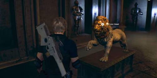 Resident evil 4 remake lion head statue