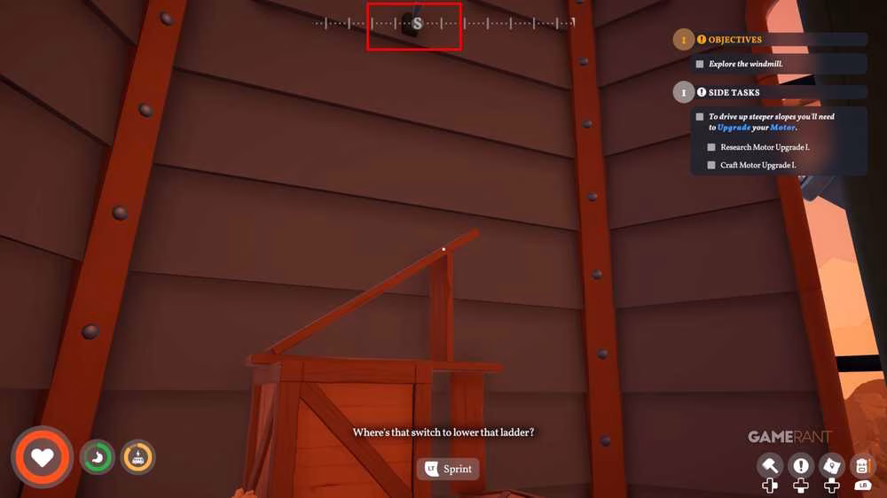 how to lower windmill ladder in outbound