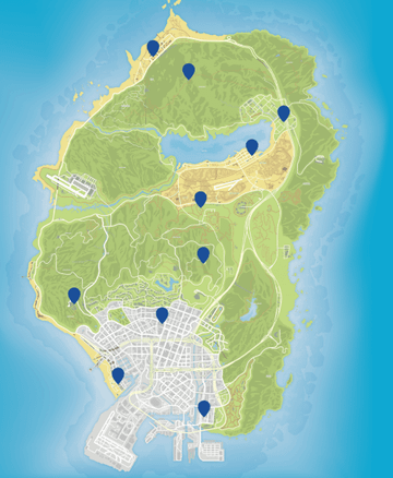 Localiza&ccedil;&atilde;o das antenas em GTA Online