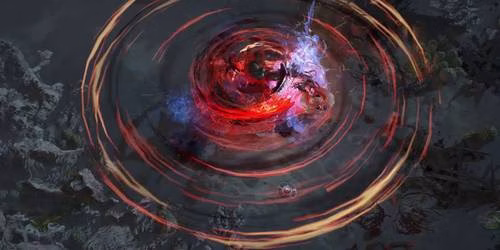 Uso de uma habilidade de F&uacute;ria em Path of Exile