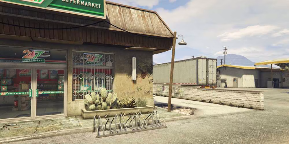 Parede ao lado da loja em Sandy Shores