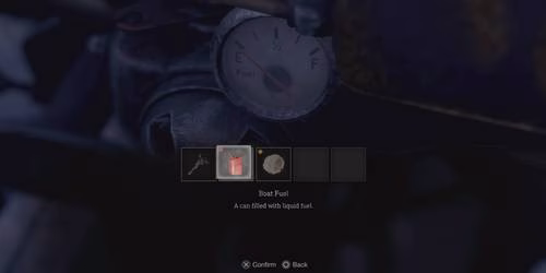 Adicionando combust&iacute;vel ao barco em Resident Evil 4 remake