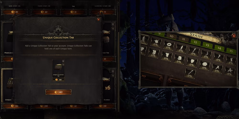 Path of Exile 2: melhores abas do ba&uacute; &mdash; Cole&ccedil;&atilde;o de &Uacute;nicos