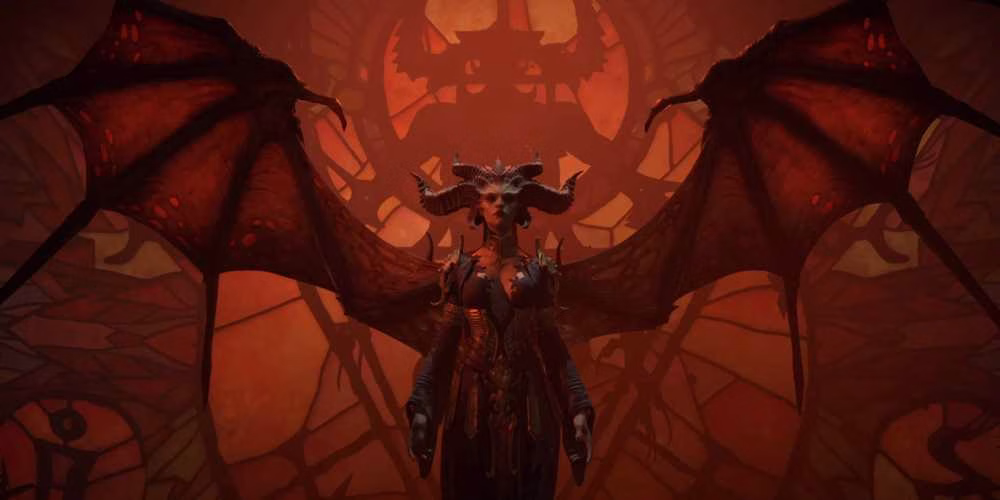 Lilith em uma luta contra chefe em Diablo 4