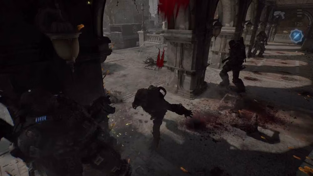 Wretch Blindado atordoando o jogador em Gears of War: E-Day
