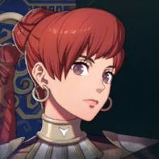 Mulher de cabelos vermelhos em Fire Emblem: Fortune's Weave
