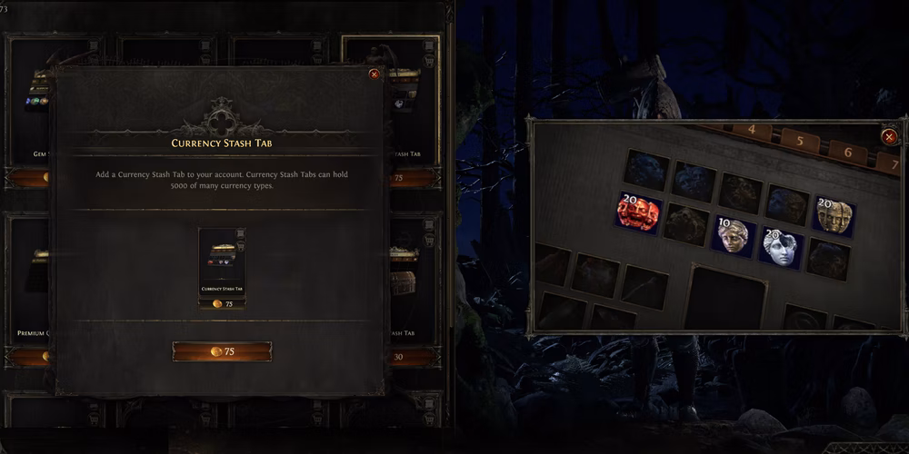 Path of Exile 2: melhores abas do ba&uacute; &mdash; aba de Moedas