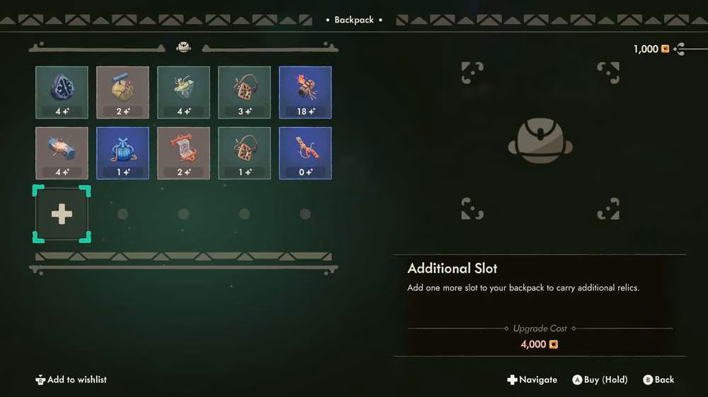 melhoria dos espa&ccedil;os da mochila em Moonlighter 2