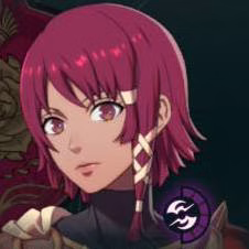 Mulher de cabelo vermelho curto em Fire Emblem: Fortune's Weave