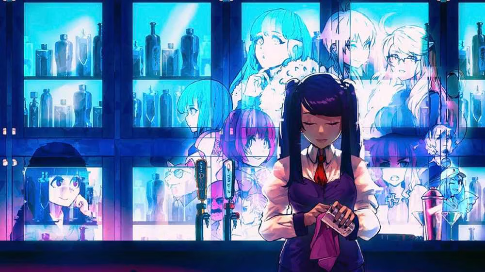 Interface de preparo de bebidas em VA-11 HALL-A