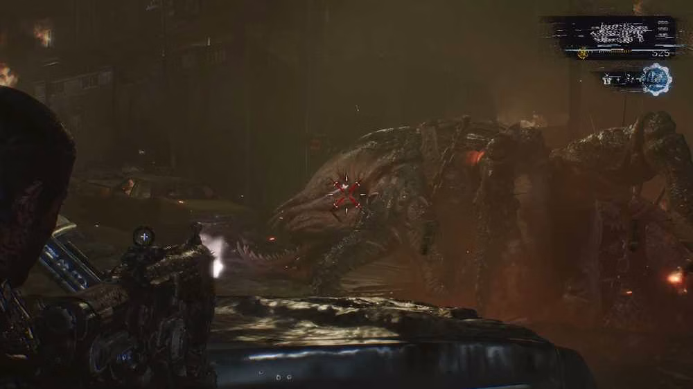 Ponto fraco na cabe&ccedil;a de um Jammer em Gears of War: E-Day