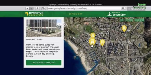 Localiza&ccedil;&atilde;o da Ag&ecirc;ncia dos Canais de Vespucci em GTA Online