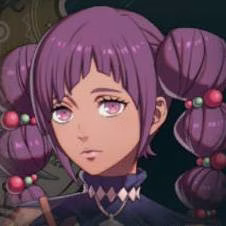 Garota de cabelos roxos em Fire Emblem: Fortune's Weave