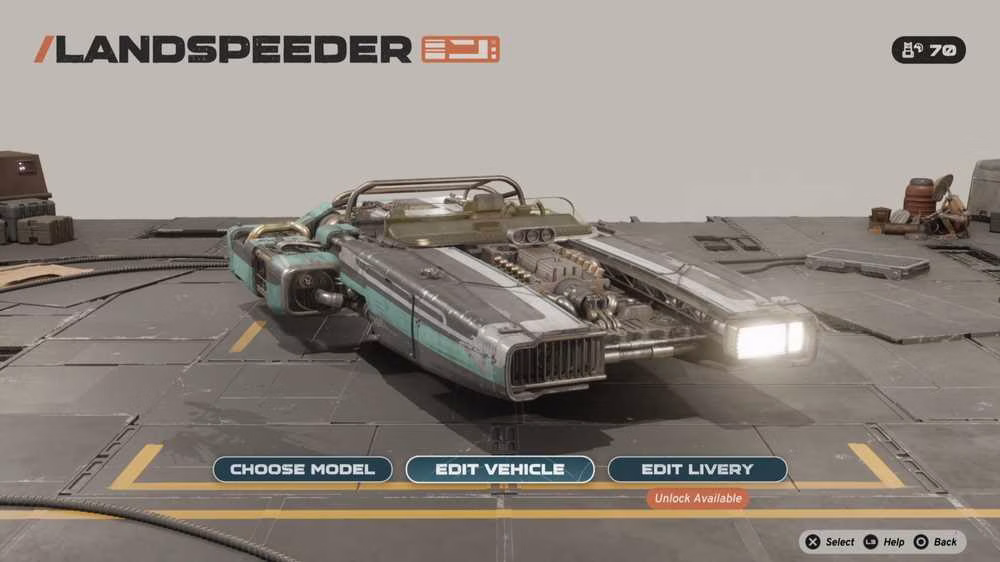 Personaliza&ccedil;&atilde;o de ve&iacute;culo em Star Wars: Galactic Racer
