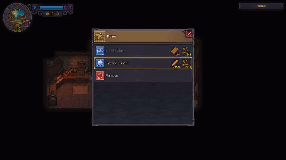 como obter um dep&oacute;sito de lenha em Graveyard Keeper 2