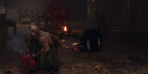 Luta contra as mulheres da serra el&eacute;trica em Resident Evil 4 Remake