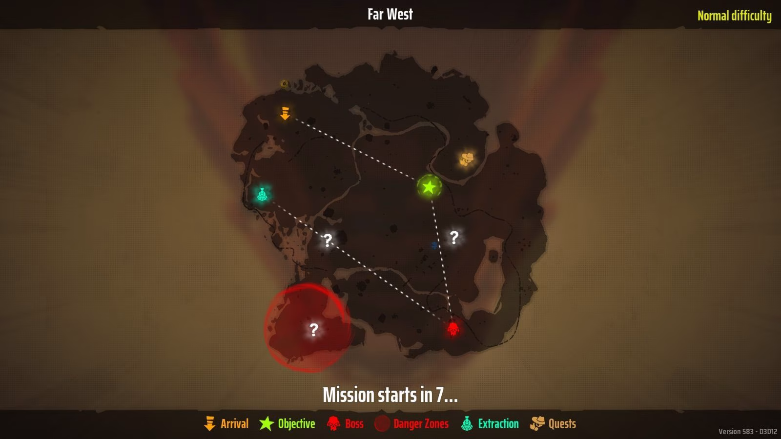 Far Far West map layout normal difficulty