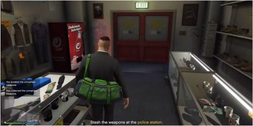 Tarefa do esconderijo de armas no Roubo do Gangster em GTA Online