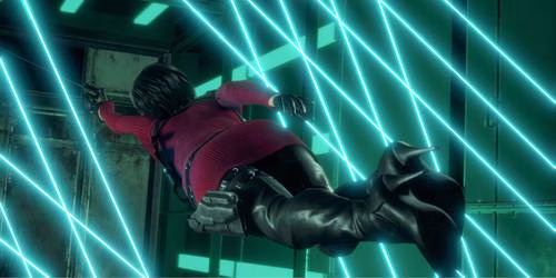 imagem mostrando a fuga pelos lasers no cap&iacute;tulo 6 de Separate Ways de Resident Evil 4
