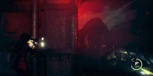 imagem mostrando a criatura de testes no cap&iacute;tulo 6 de Separate Ways de Resident Evil 4