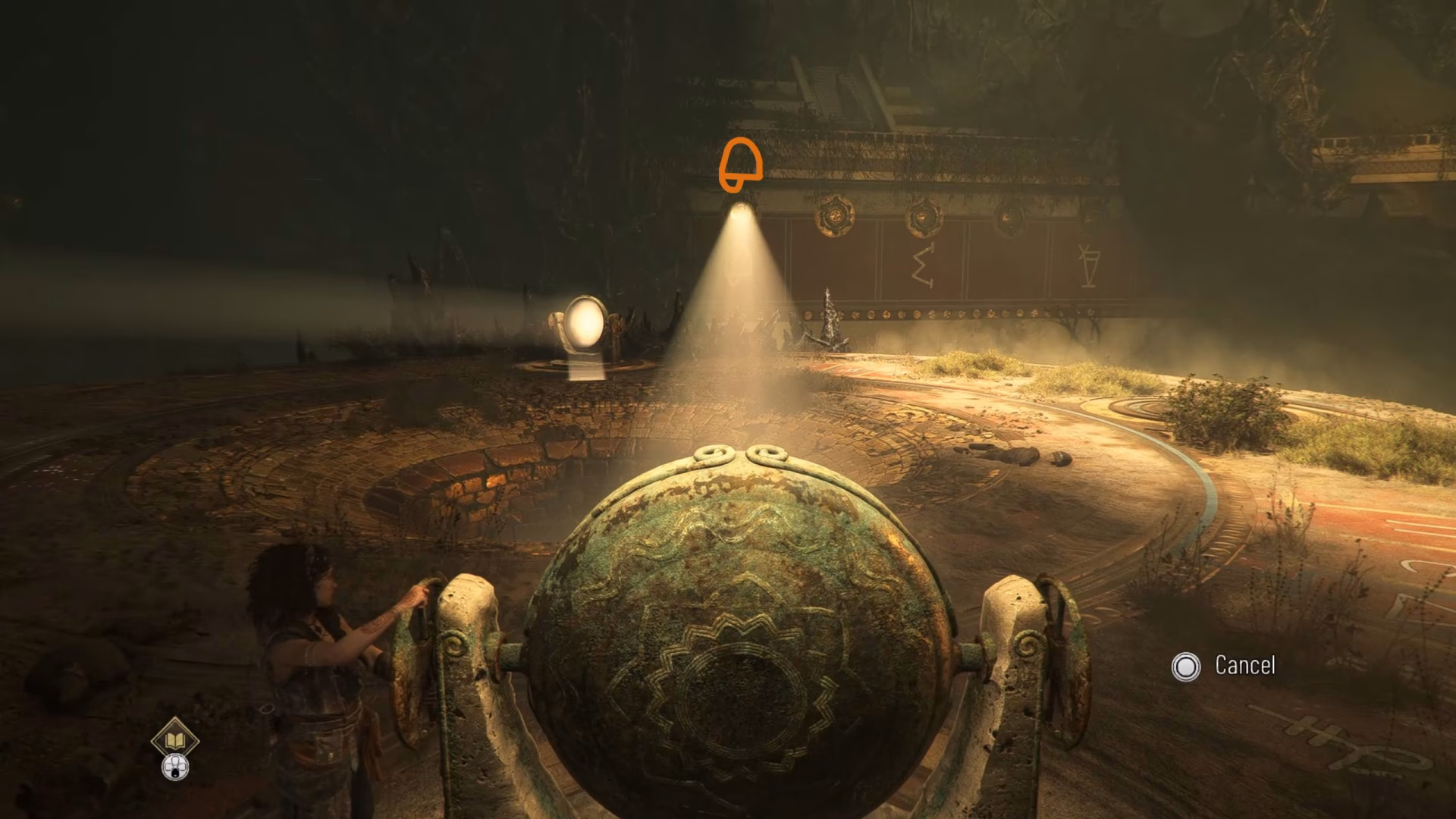 S&iacute;mbolos no ch&atilde;o da sala do Minotauro em Resonance A Plague Tale Legacy
