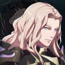 Homem de cabelos loiros e ondulados em Fire Emblem: Fortune's Weave