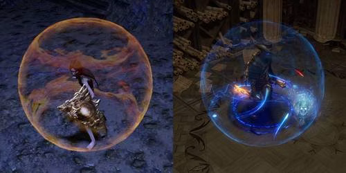 Diferentes efeitos Aegis em Path of Exile