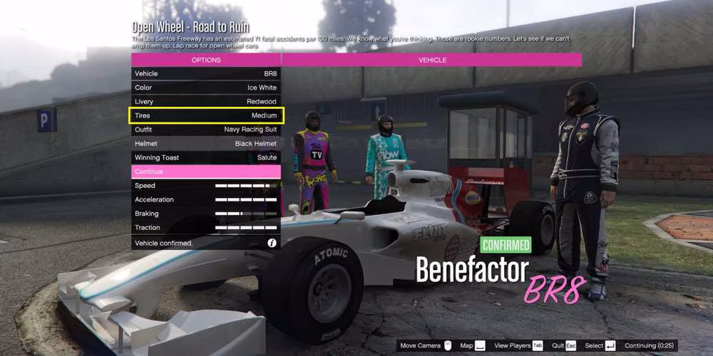 Pneus de corrida de monopostos em GTA Online