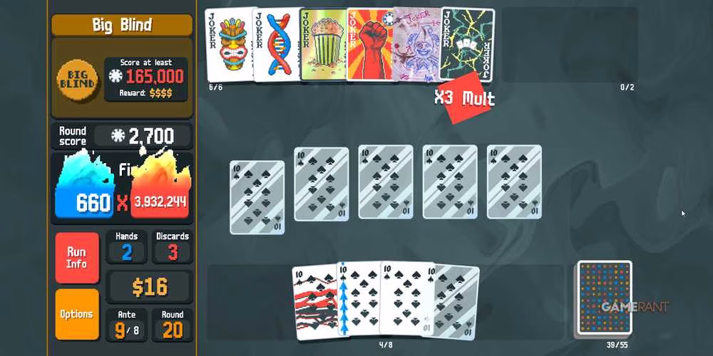 Multiplicador alto em Balatro com Cartas de Vidro
