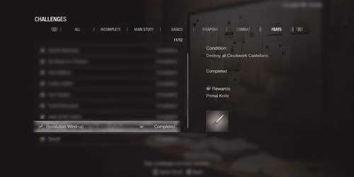 Localiza&ccedil;&otilde;es dos castel&otilde;es mec&acirc;nicos para obter a Primal Knife