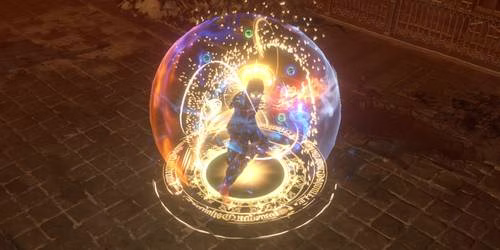 Primal Aegis em a&ccedil;&atilde;o durante uma batalha