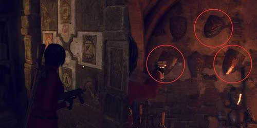 imagem mostrando a solu&ccedil;&atilde;o do enigma dos escudos no cap&iacute;tulo quatro de Separate Ways