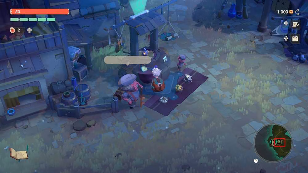 &iacute;cone da mochila de Moonlighter 2 no minimapa
