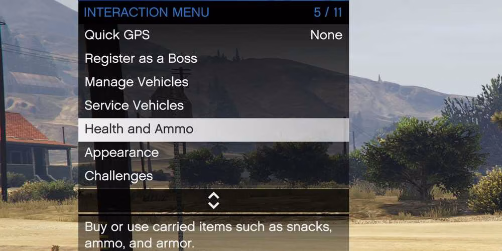 Menu de intera&ccedil;&atilde;o do jogador em GTA Online