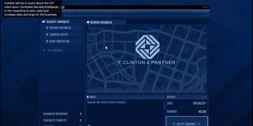 Tela de trabalhos da Ag&ecirc;ncia em GTA Online