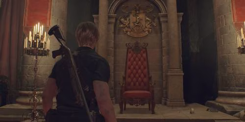 Leon encontra a cadeira de Ramon Salazar em Resident Evil 4 Remake
