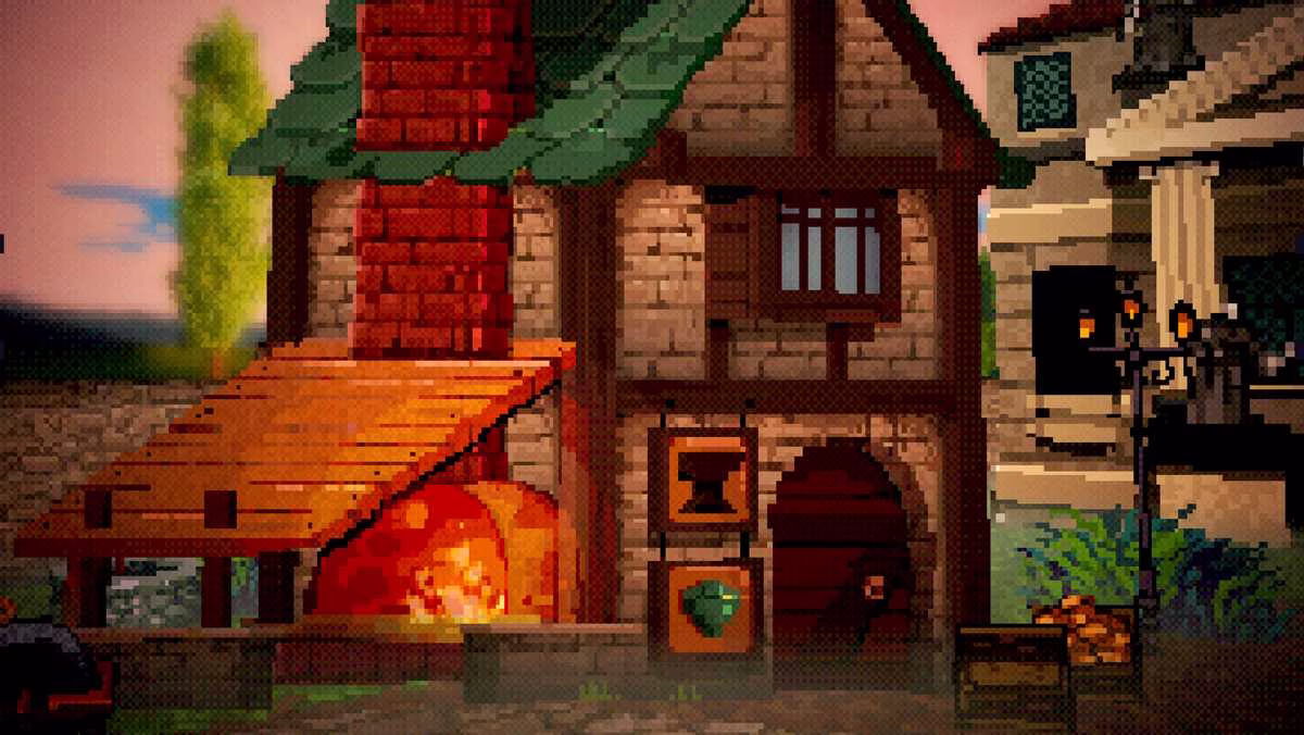 The Blacksmith and Jeweler building where players can adjust their gems in Vampire Crawlers.