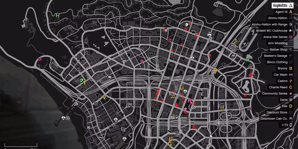 Caixas eletr&ocirc;nicos no nordeste de Los Santos em GTA Online