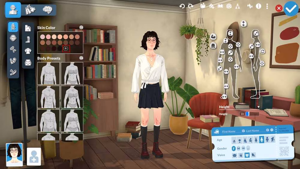 skin tone customisation in paralives